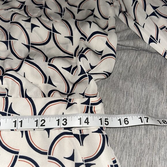 Marciano Ivory Abstract Print Cinched Waist Preppy Exquisite Romper Size XS - Picture 9 of 10